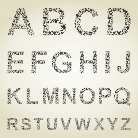 The alphabet from birds. A  illustrationのイラスト素材