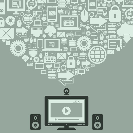 The computer and its parts. A  illustrationのイラスト素材