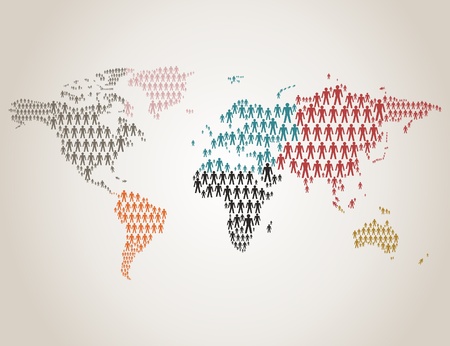 map made of the person  A illustrationのイラスト素材