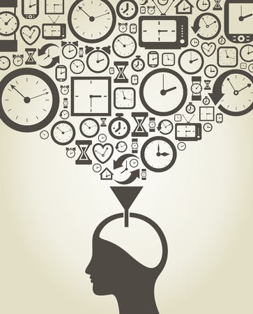 The person thinks of time  A  illustrationのイラスト素材