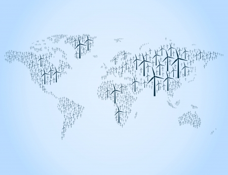 map made of wind energy  A  illustrationのイラスト素材