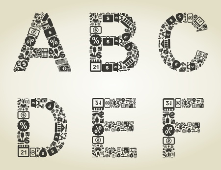 The alphabet from business of subjects. のイラスト素材