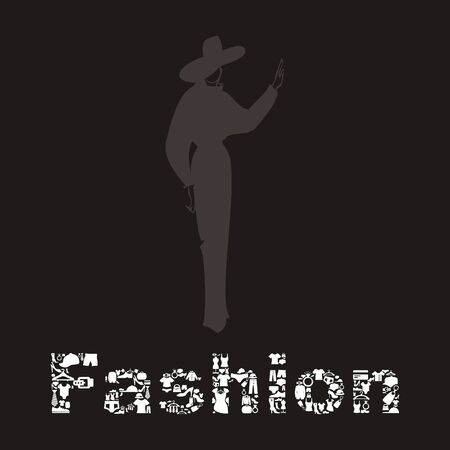 The fashionable woman and word a fashion. のイラスト素材