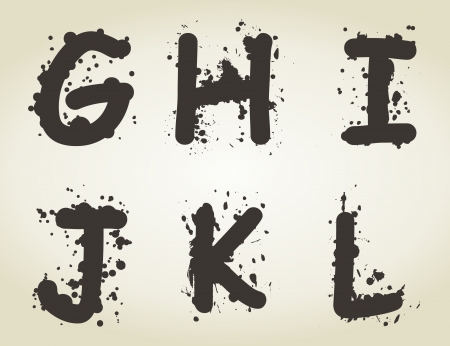 The alphabet from letters of blots. A illustrationのイラスト素材