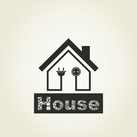 Inscription house and the house. A illustrationのイラスト素材