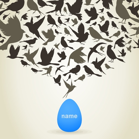 The bird is born from egg. A vector illustrationのイラスト素材