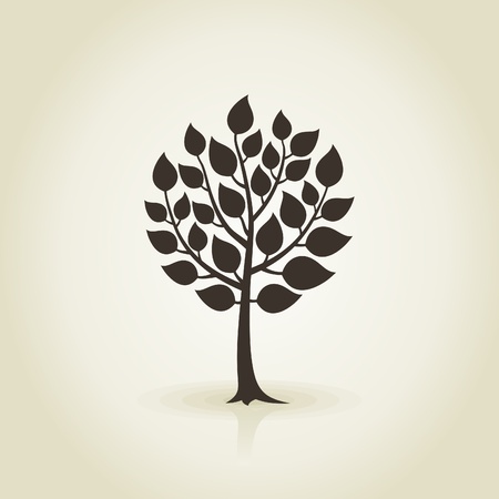 Tree with a roundish crone. A vector illustrationのイラスト素材
