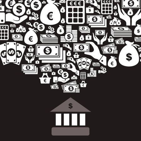 The bank gives money on credit. A vector illustrationのイラスト素材
