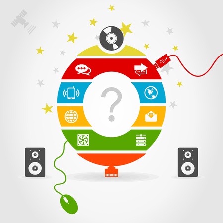 Abstraction on a theme the computer. A vector illustrationのイラスト素材
