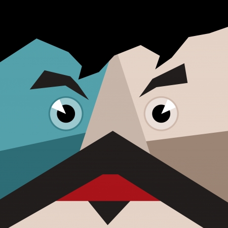 Abstraction face the person. A vector illustrationのイラスト素材