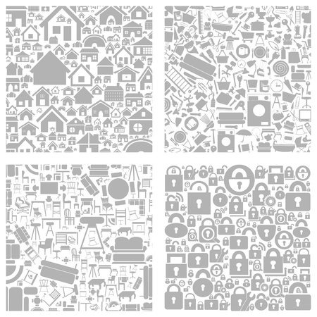 Background made of houses. A vector illustrationのイラスト素材