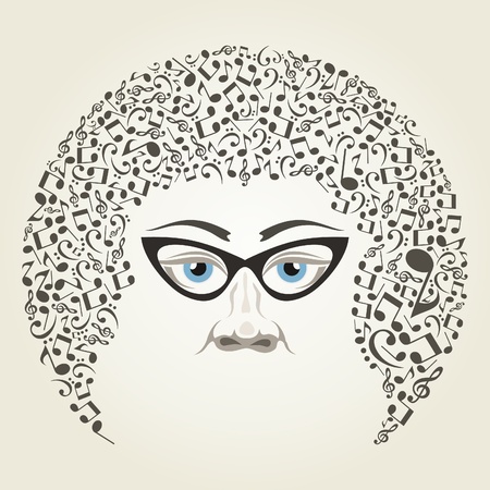 The man with notes on a head. A vector illustrationのイラスト素材