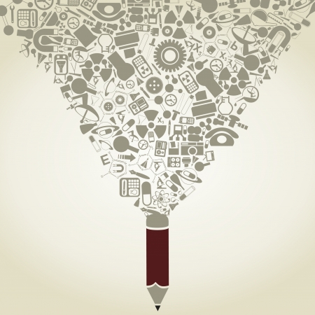 The pencil writes a science. A vector illustrationのイラスト素材