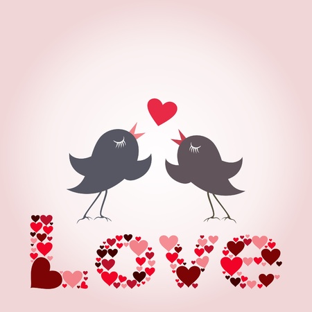Love of two birdies. A vector illustrationのイラスト素材