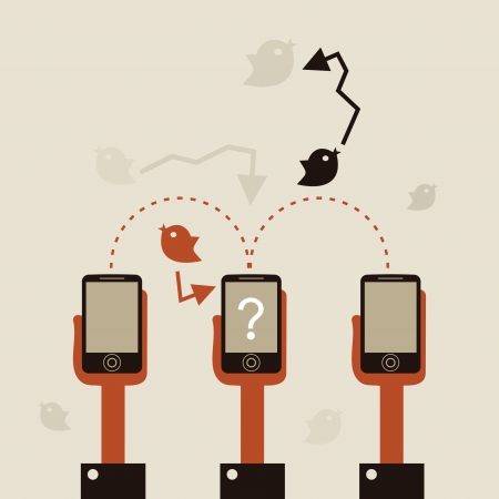 Phone in hands of people. A vector illustrationのイラスト素材