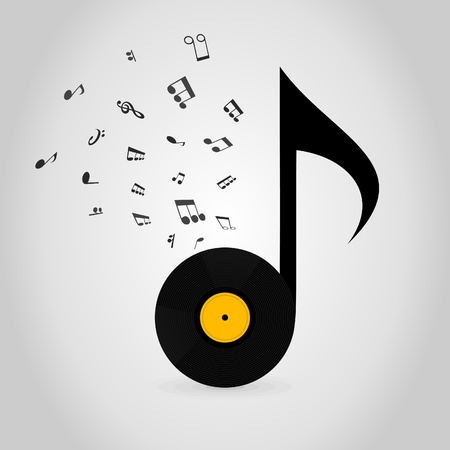 Vinyl in the form of the note. A vector illustrationのイラスト素材