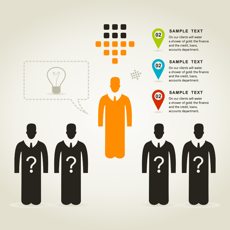 The businessman in group of people. A illustrationのイラスト素材