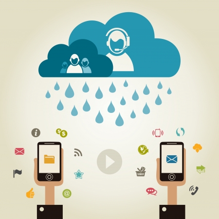 Rain on communication. A illustrationのイラスト素材