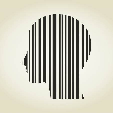 Head of the person as a stroke a code. A vector illustrationのイラスト素材