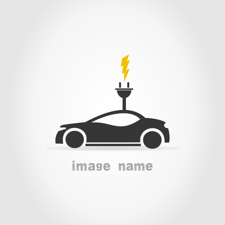 The symbolical image the car on a grey background. A vector illustrationのイラスト素材