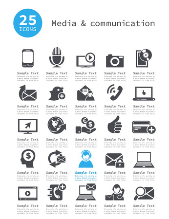 Set of icons of communication. A vector illustrationのイラスト素材