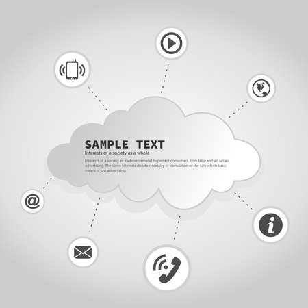 Cloudy communication between people. A vector illustrationのイラスト素材