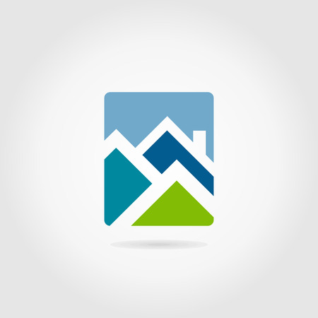 Roofs of houses on a grey background. A vector illustrationのイラスト素材