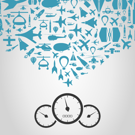 Speedometer and all transport. A vector illustrationのイラスト素材