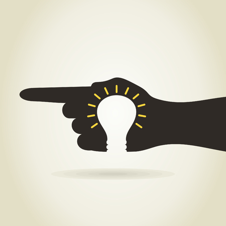 Bulb in a hand. A vector illustrationのイラスト素材