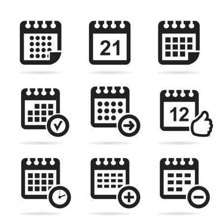 Set of icons a calendar. A vector illustrationのイラスト素材