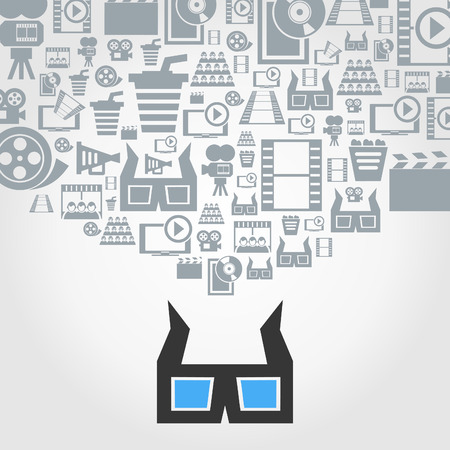 Abstraction on a cinema theme. A vector illustrationのイラスト素材