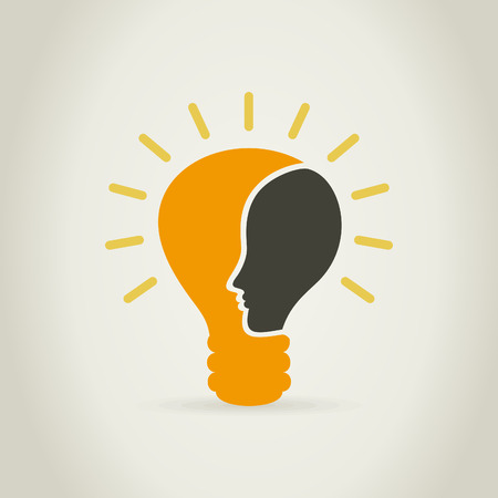 Head of the person in a bulb. A vector illustrationのイラスト素材