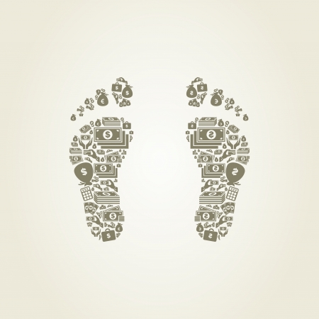 Trace made of business. A vector illustrationのイラスト素材