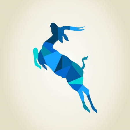 Blue deer. A vector illustrationのイラスト素材