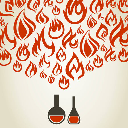 Fire from a test tube. A vector illustrationのイラスト素材