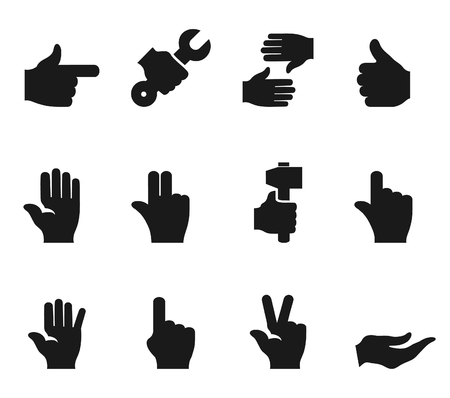 Set of icons a hand of the person. A vector illustrationのイラスト素材