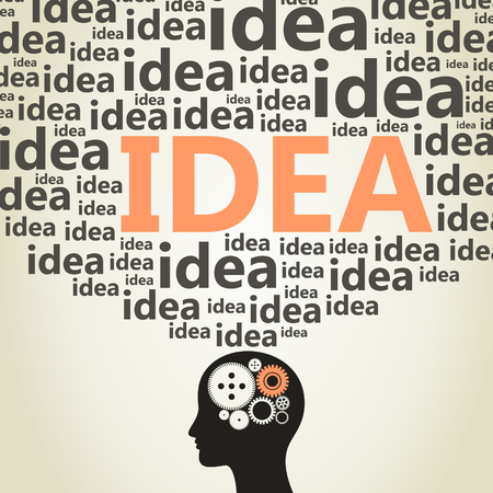 Idea from a head of the person. A vector illustrationのイラスト素材