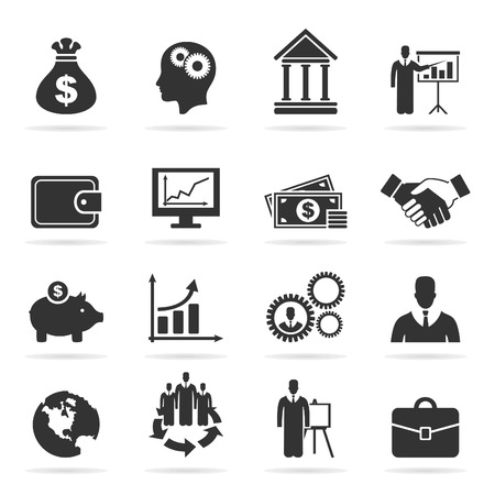 Set of icons business. A vector illustrationのイラスト素材