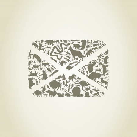 The letter made of animals. A vector illustrationのイラスト素材