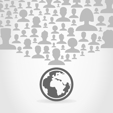 From the world go the person. A vector illustrationのイラスト素材