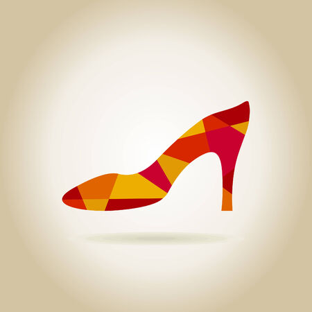 Shoes on a grey background. A vector illustrationのイラスト素材