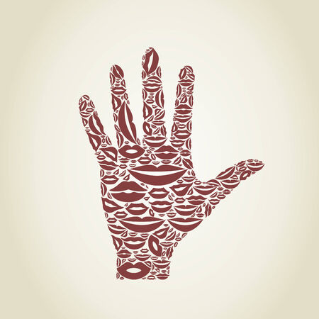 Hand made of lips. A illustrationのイラスト素材