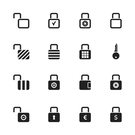 Set of icons of locks. A illustrationのイラスト素材