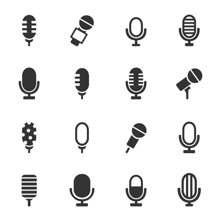 Set of icons a microphone. A illustrationのイラスト素材