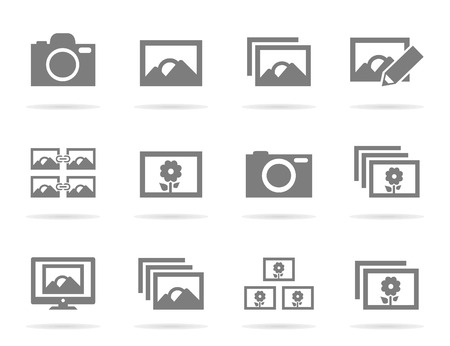 Set of icons of a photo. A illustrationのイラスト素材