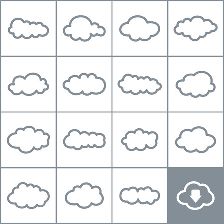 Set of icons of a cloud. A illustrationのイラスト素材