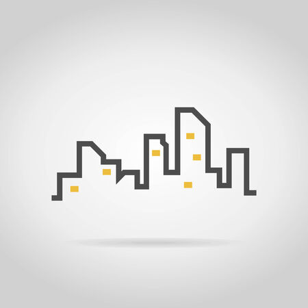 Modern city on a grey Design layout . A illustrationのイラスト素材