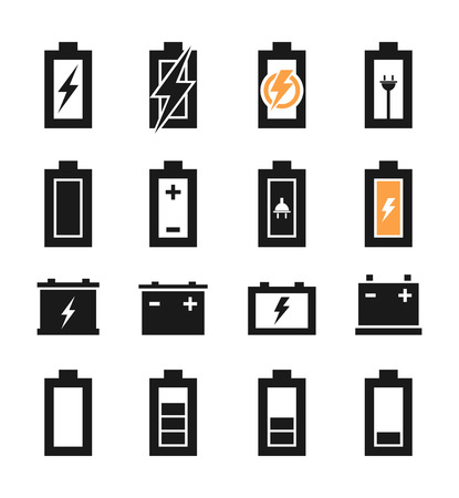Set of icons of batteries. A illustrationのイラスト素材