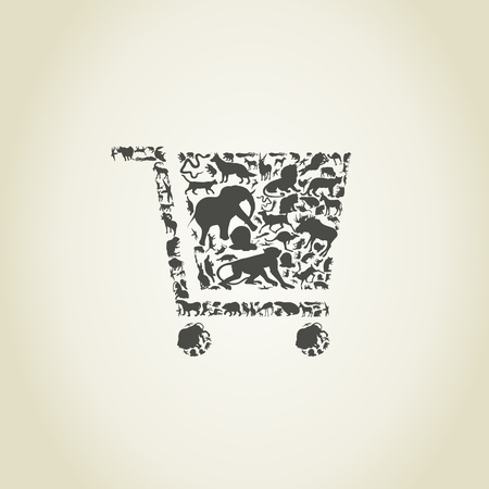 Cart made of animals. A illustrationのイラスト素材