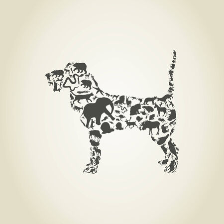 Dog made of animals. A illustrationのイラスト素材
